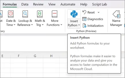 Excel Python code editor