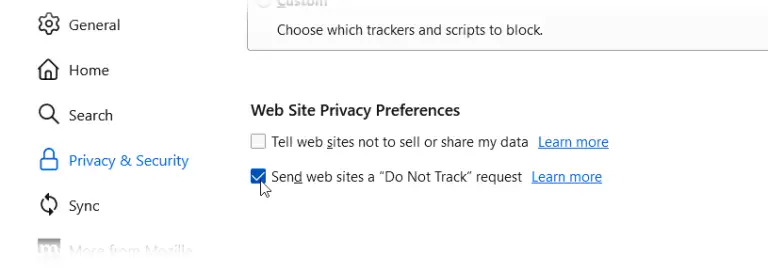 Firefox Do Not Track