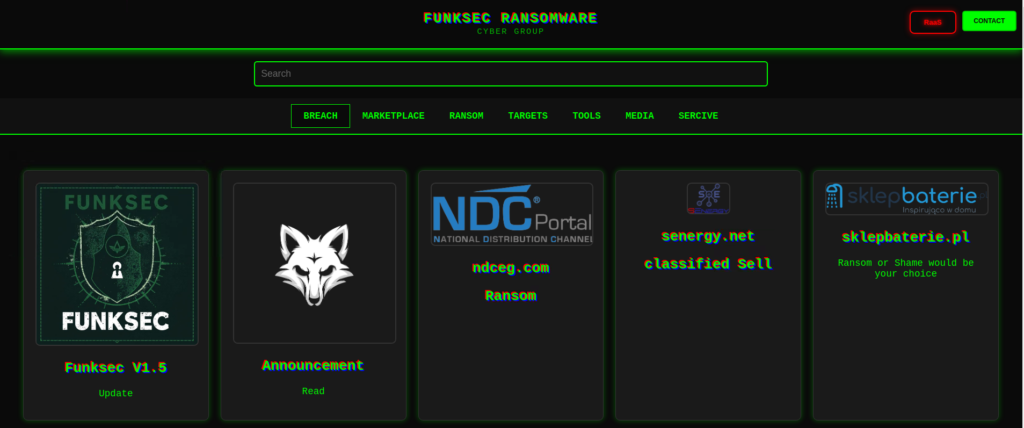 FunkSec data leak site