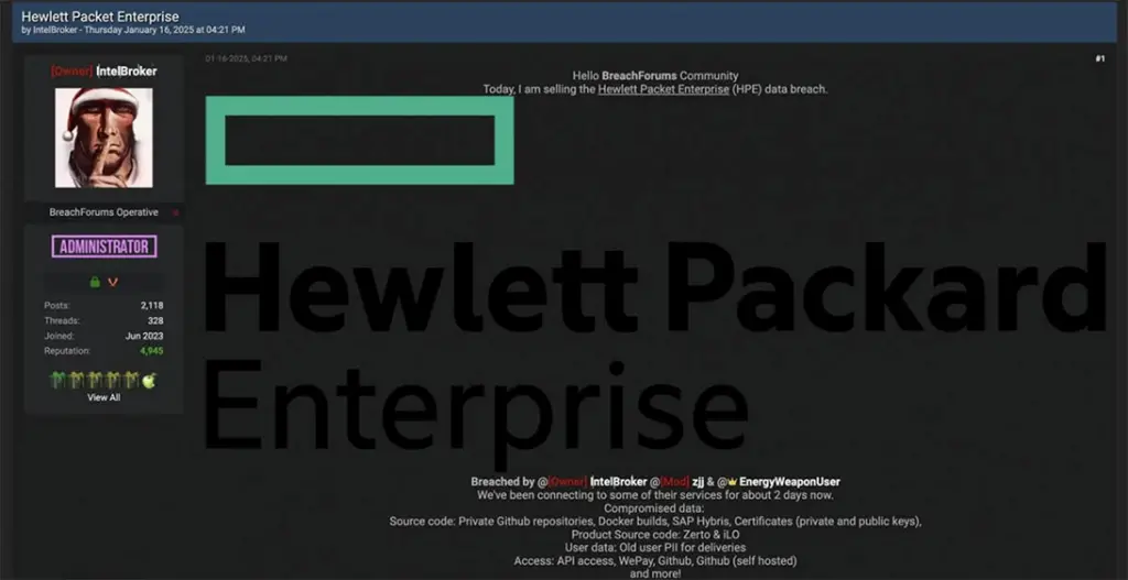 HPE data breach