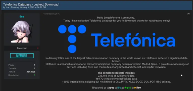 Telefónica data breach