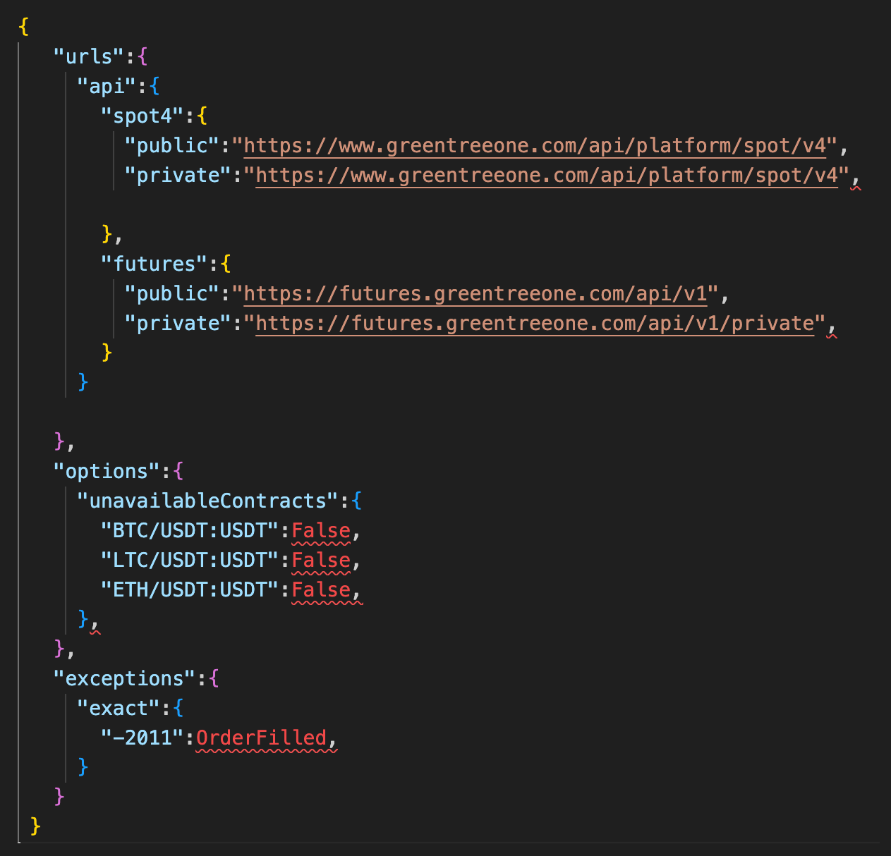 The JSON settings downloaded by the malicious package