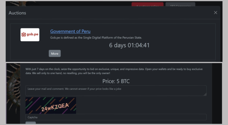 Rhysida, Peru cyberattack