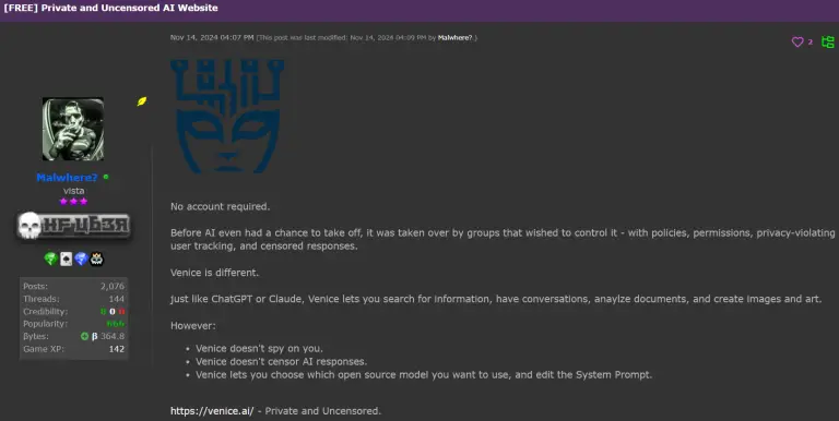 AI malware generation