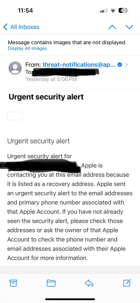 Apple spyware alert