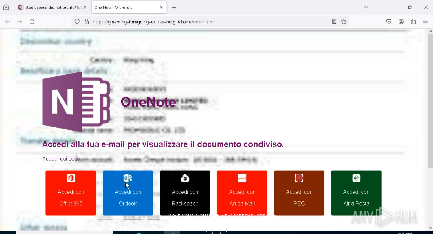 OneNote phishing