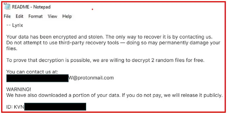 Lyrix Ransomware