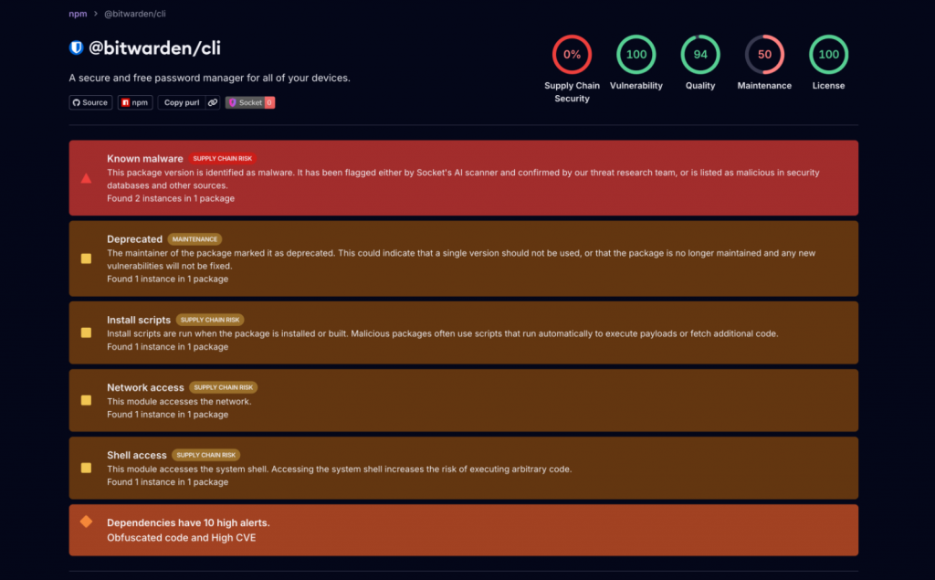 Bitwarden CLI supply chain attack