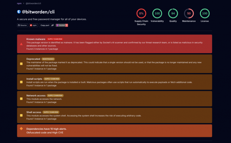 Bitwarden CLI supply chain attack
