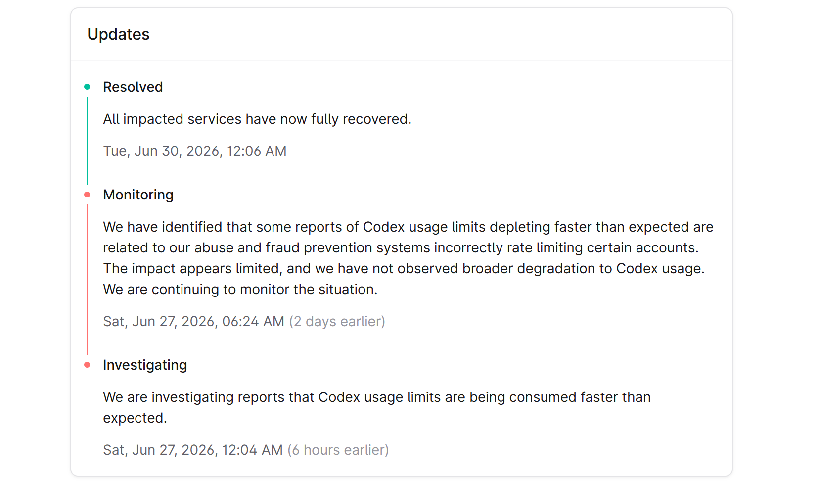 Codex usage limits depleting faster than expected as OpenAI investigates a rate-limiting and quota drain bug