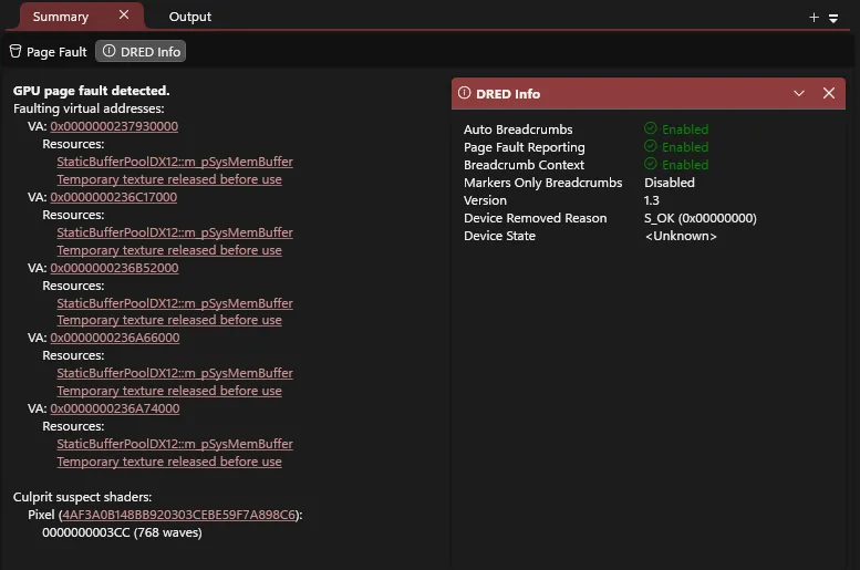 DirectX 12 dump files GPU driver diagnostics TDR timeout Windows 11 26H2 .dxdmp crash snapshot