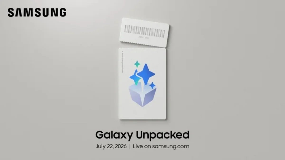 Samsung Galaxy Unpacked 2026 teaser showcasing the new Galaxy Z Fold 8 and Z Flip 8 outlines