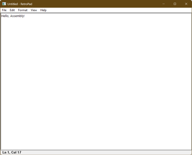 TinyRetroPad text editor retro Notepad interface