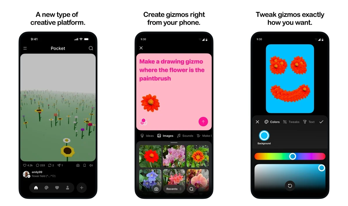 Meta Pocket app interface showing AI generated vibe-coding games