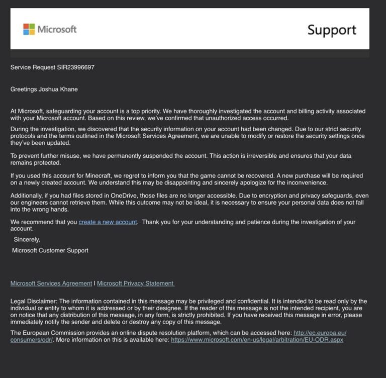 Microsoft account banned locking OneDrive photos and Xbox game purchases