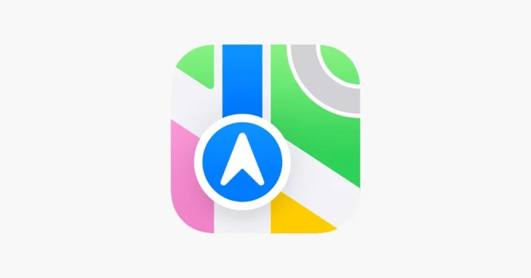 Apple Maps interface showing a subtle sponsored advertisement tag