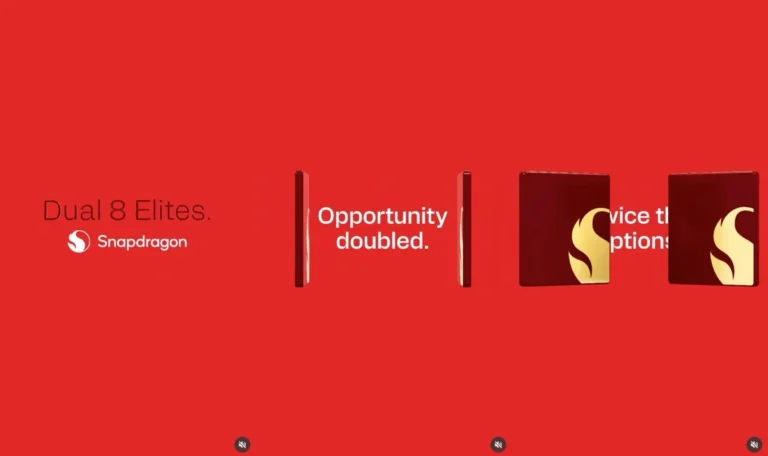 Qualcomm Dual 8 Elites promotional teaser indicating a dual-chip processor architecture