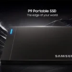 Samsung Portable SSD P9 and P7 models displayed at Gamescom showcasing USB4 connectivity