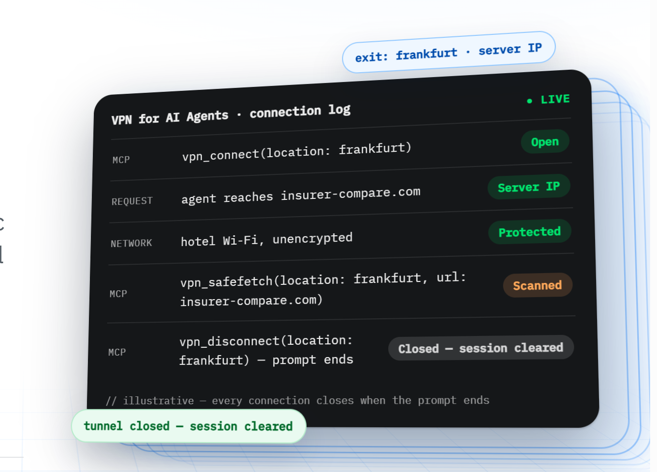 Bitdefender VPN for AI Agents giving each task a disposable isolated connection via MCP
