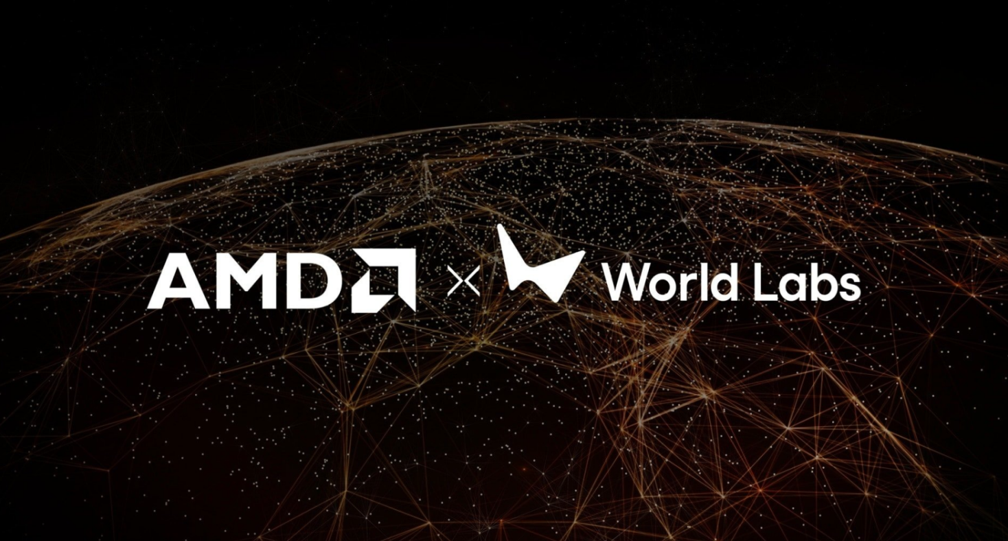 AMD World Labs acquisition concept showing AMD spatial intelligence in a generated 3D world model