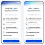 Meta One subscription tiers displayed on a mobile device screen