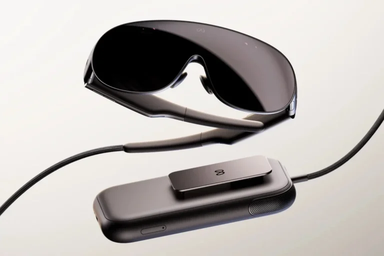 Apple smart glasses concept visualization alongside a struggling Vision Pro successor prototype