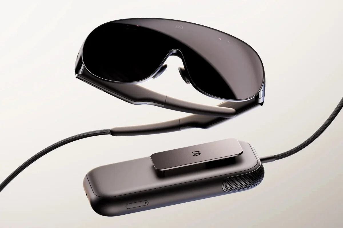 Apple smart glasses concept visualization alongside a struggling Vision Pro successor prototype