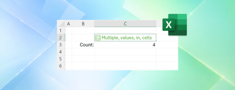 Microsoft Excel interface demonstrating multiple structured values within a single cell