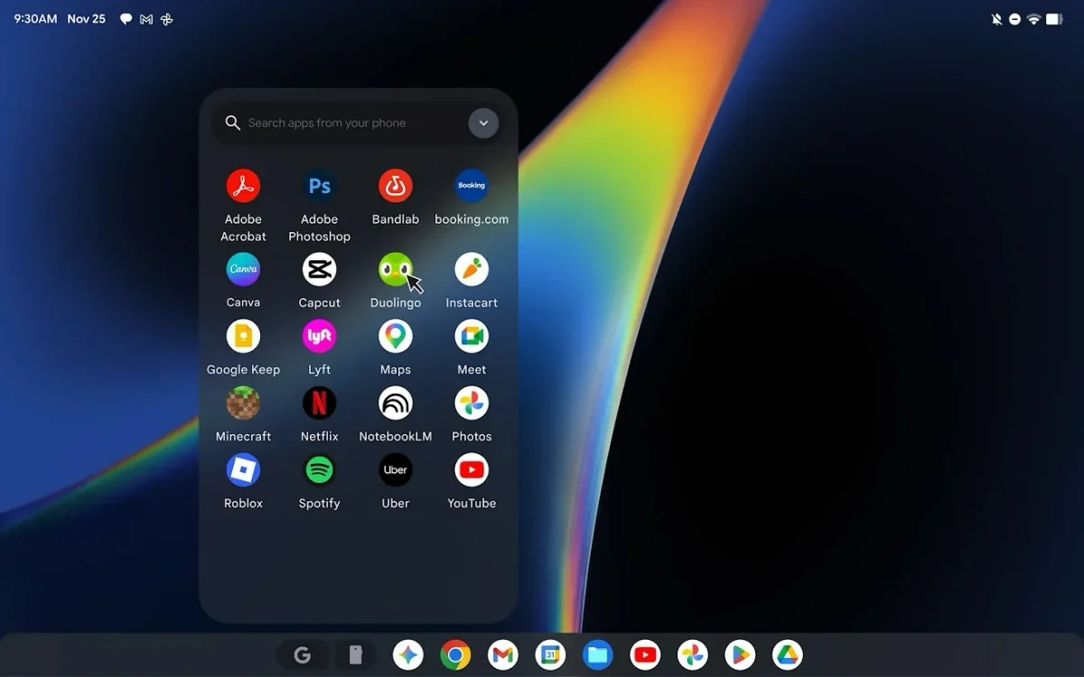 Googlebook flagship laptop design showcasing the Glowbar and Gemini AI integration
