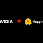 A visual representation of Nvidia acquiring Hugging Face showing the iconic hugging face emoji and green branding