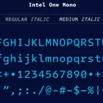 Intel ONE Mono font coding environment display
