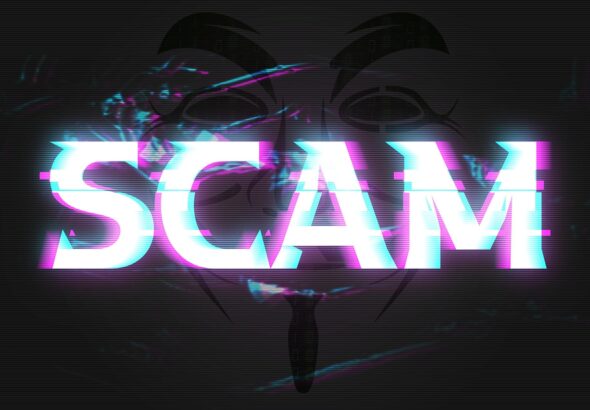 AI voice cloning scam visualization and banking security conceptual art