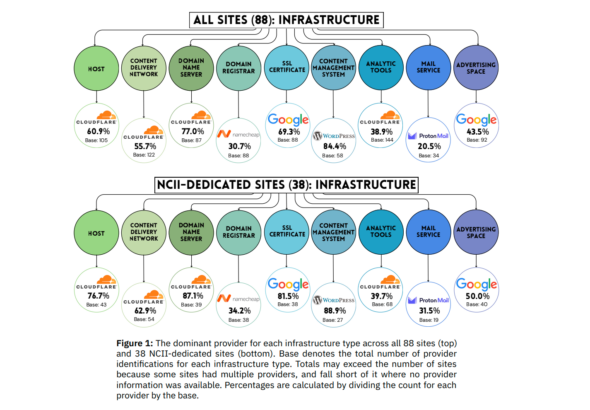 Conceptual visualization illustrating the infrastructure of websites hosting deepfake nudes powered by mainstream tech