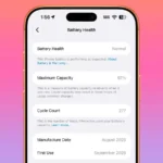 iPhone charge limit settings displaying iPhone battery health capacity