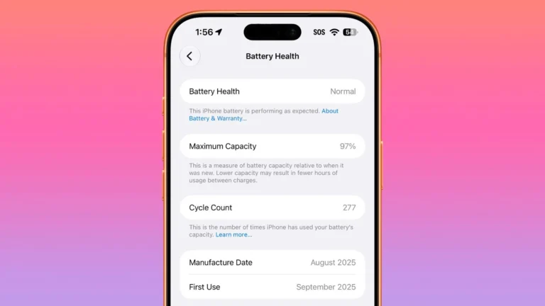 iPhone charge limit settings displaying iPhone battery health capacity