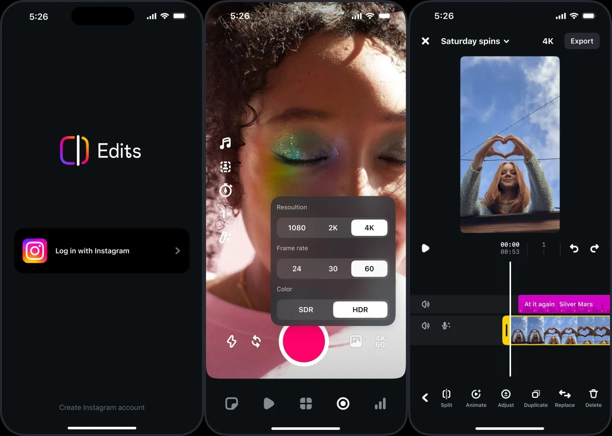 Meta Edits Assistant dashboard displaying Instagram retention stats and AI video recommendations